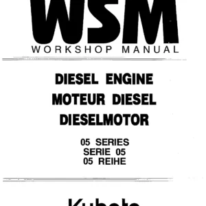 Kubota 05 Series & BG Diesel Engines Workshop Manual 981-0517 981-0527