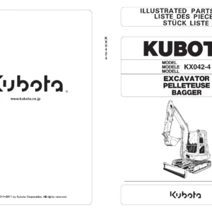 Kubota KX042-4 Excavator Illustrated Parts List 97899-11930 PDF