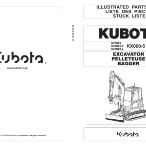 Kubota KX060-5 Excavator Illustrated Parts List 97899-12770 PDF Download
