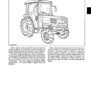 Kubota L3010 L3410 L3710 L4310 L4610 Tractor Workshop Manual - PDF