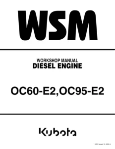 Kubota OC60-E2 OC95-E2 Diesel Engine Workshop Manual PDF