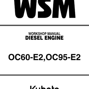 Kubota OC60-E2 OC95-E2 Diesel Engine Workshop Manual PDF