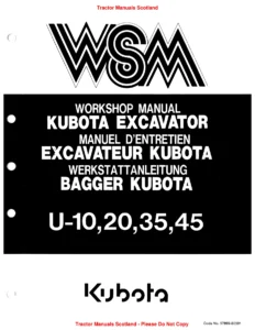 Kubota U-10 U-20 U-35 U-45 Excavator Workshop Manual - Full Service & Repair PDF