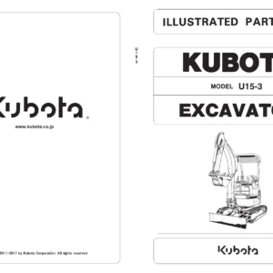 Kubota U15-3 Excavator Illustrated Parts List Parts Book PDF