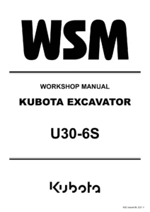 Kubota U30-6S Mini Excavator Workshop Manual 2021 WSM PDF