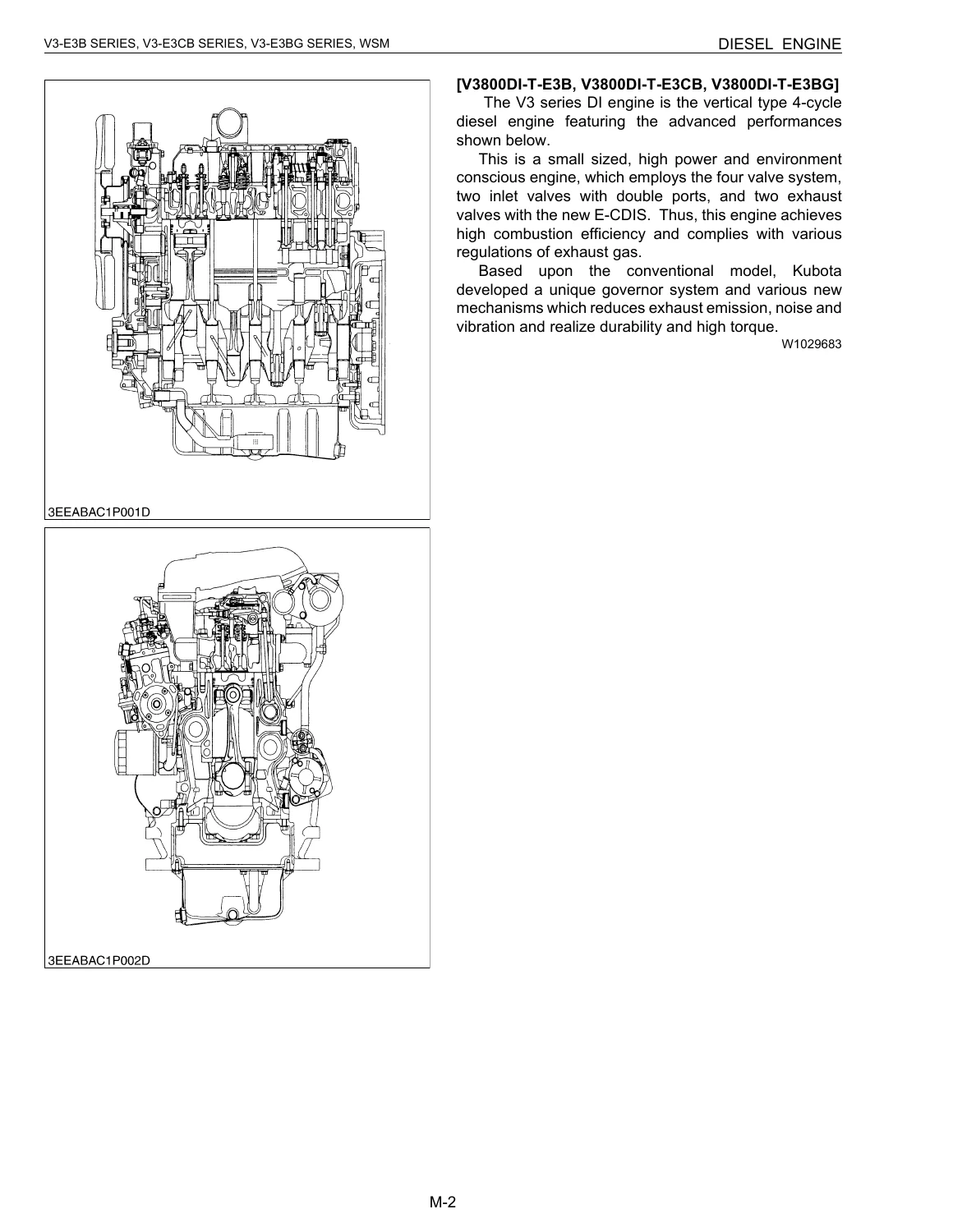 Kubota V3600-E3B, V3600-T-E3B, V3800DI-T-E3B, V3300-E3BG, V3600-T-E3BG Diesel Engine Workshop Manual - Image 2