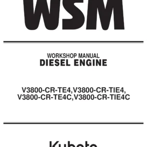 Kubota V3800-CR-TE4 TIE4 TE4C TIE4C Diesel Engine Workshop Manual