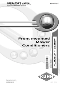 Kuhn FC3125DF FC3525DF Front Mounted Mower Conditioner Operator's Manual 2017