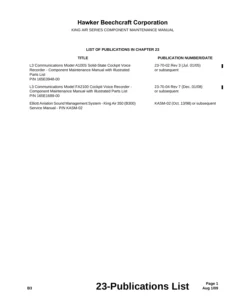 L3 Communications Model A100S Solid-State Cockpit Voice Recorder Component Maintenance Manual with Illustrated Parts List (CMM)