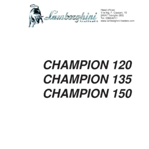 Lamborghini Champion 120 135 150 Tractor Workshop Manual - Complete Repair PDF