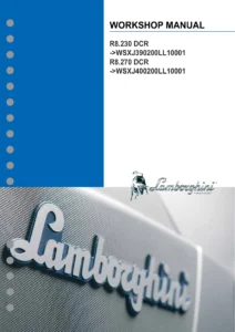 Lamborghini R8.230 DCR R8.270 DCR Tractor Workshop Manual - December 2015 PDF