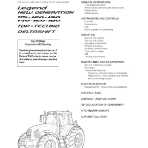 Landini Legend New Generation 115-180 Top-Techno-Deltashift Operation and Maintenance Manual