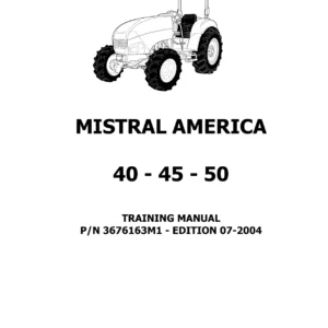 Landini Mistral America 40 45 50 Tractor Training Manual - PDF Workshop Guide