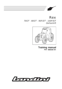 Landini Rex 70GT 80GT 90F/GT 100F/GT Deltashift Training Manual - Transmission, Hydraulic & Electrical Service Guide