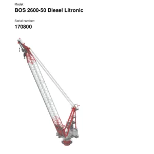 Liebherr BOS 2600-50 Diesel Litronic Offshore Crane Operator's Manual - Serial 170800