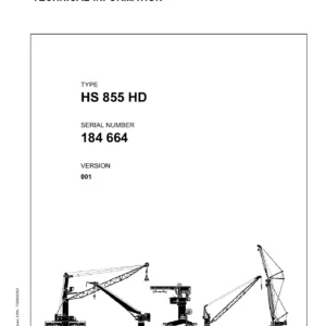 Liebherr HS 855 HD Crawler Crane Technical Information Manual - PDF