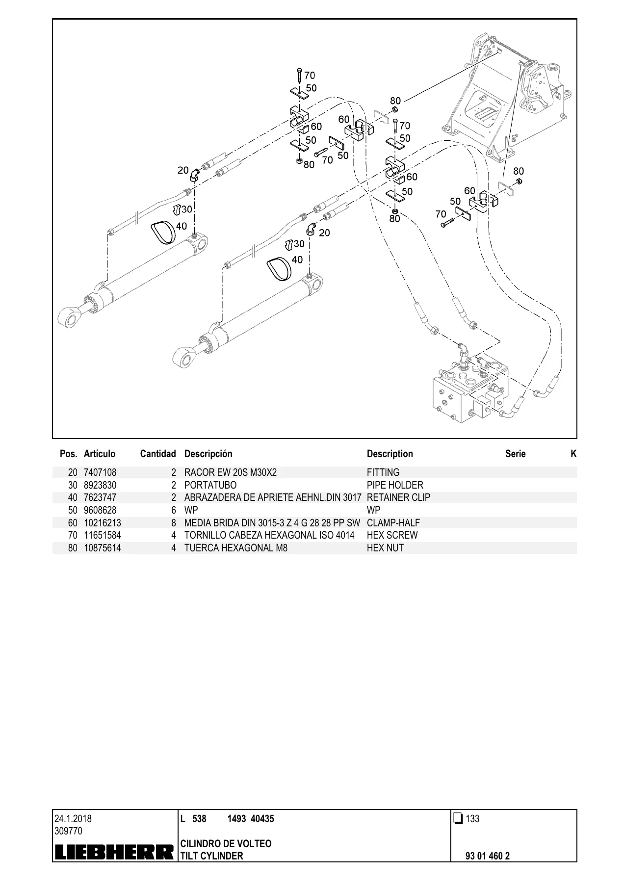 Liebherr L538 Wheel Loader Spare Parts List Catalog 1493 40435 - Image 2