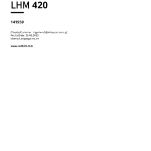 Liebherr LHM 420 Parts Catalogue 141959 - Complete Spare Parts Manual PDF