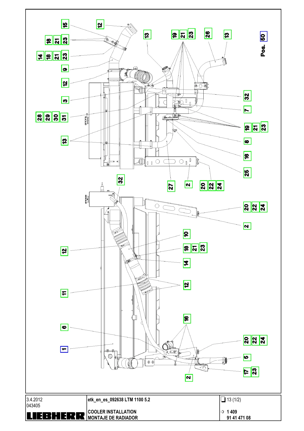 Liebherr LTM 1100-5.2 Mobile Crane Parts Catalogue 092638 - 2012 Edition - Image 2