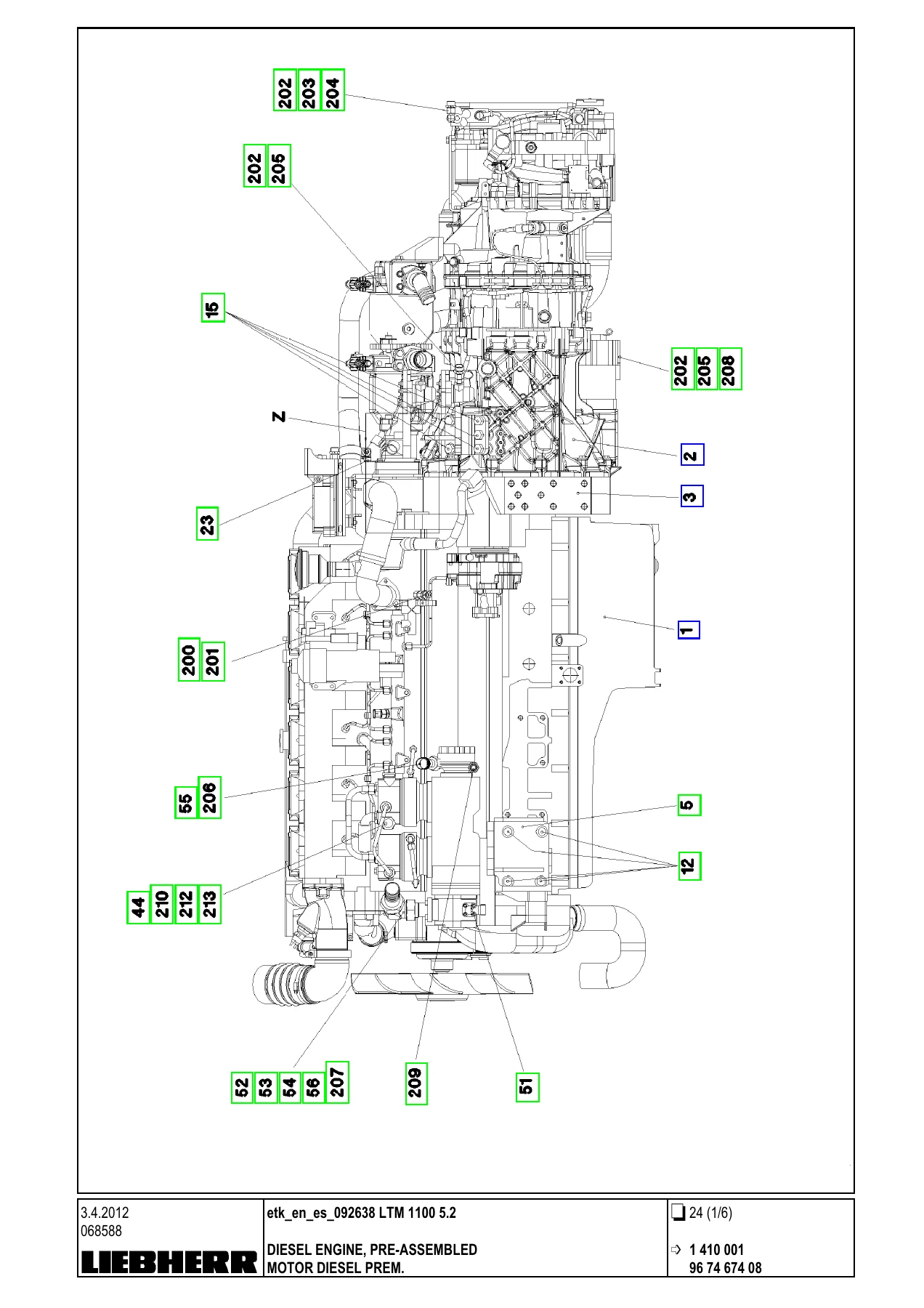 Liebherr LTM 1100-5.2 Mobile Crane Parts Catalogue 092638 - 2012 Edition - Image 3