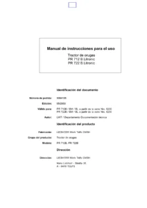 Liebherr PR 712 B PR 722 B Litronic - Manual de Instrucciones del Operador (Español, PDF)