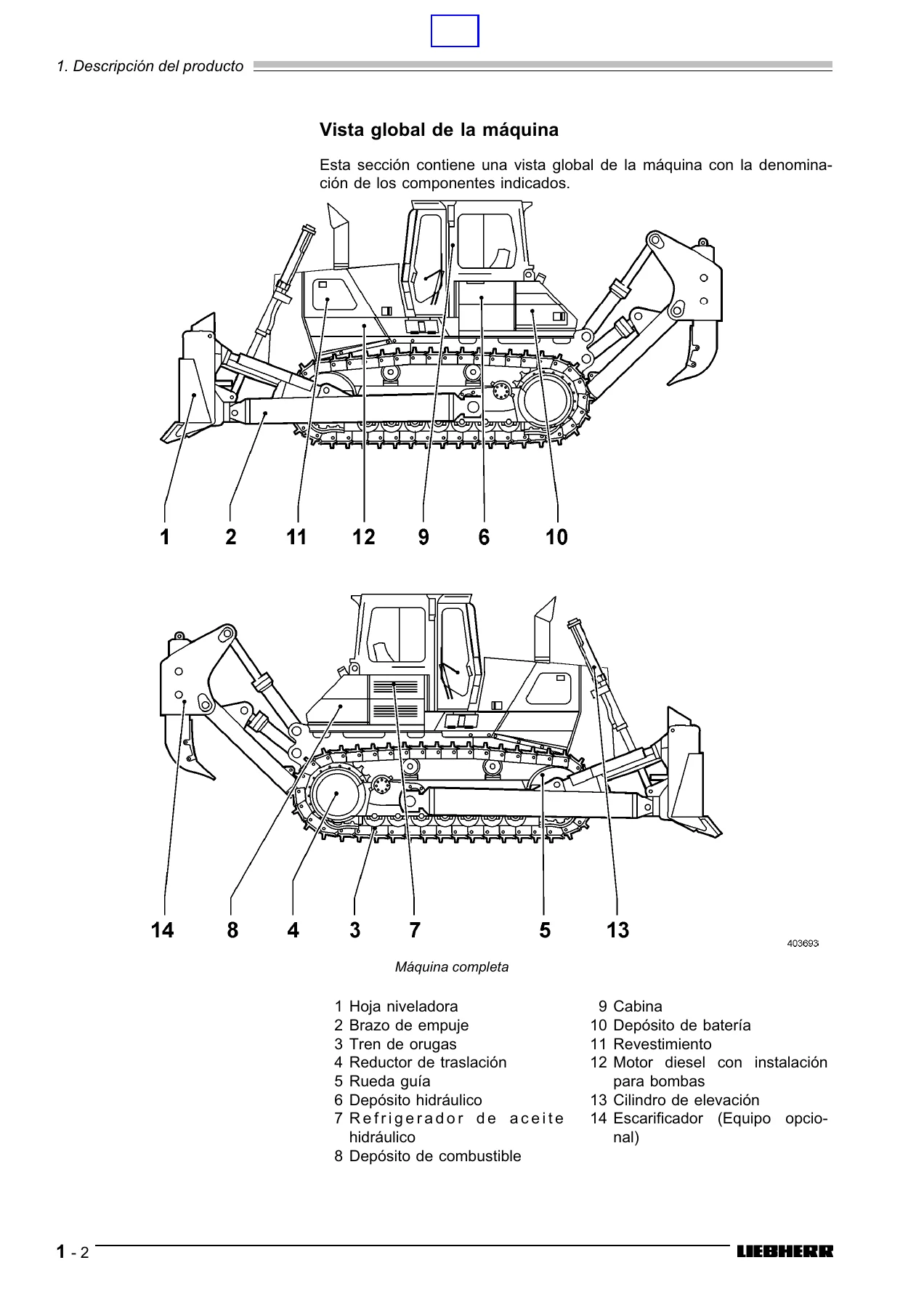 Liebherr PR 752 Litronic Manual de Instrucciones - Tractor de Orugas PDF (N° 9084186, Edición 2004) - Image 2