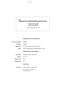 Liebherr PR 752 Litronic Manual de Instrucciones - Tractor de Orugas PDF (N° 9084186, Edición 2004)