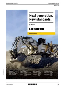 Liebherr R 9600 Hydraulic Excavator Maintenance Manual 2021 - PDF Download