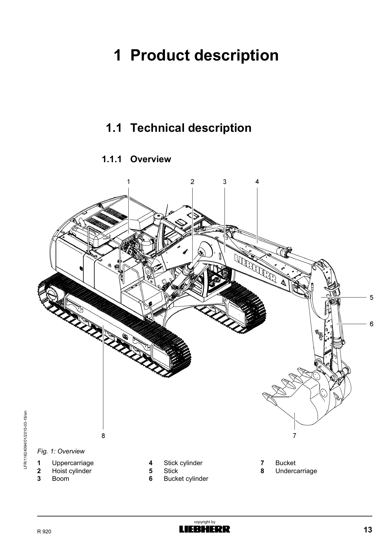 Liebherr R920 Crawler Excavator Operator's Manual - From S/N 40104 - Image 2