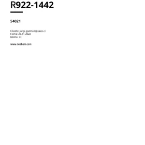 Liebherr R922-1442 Catálogo de Piezas de Repuesto 54021 2022 PDF