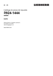 Liebherr R924-1444 Crawler Excavator Parts Catalog 53278 - Spanish English PDF