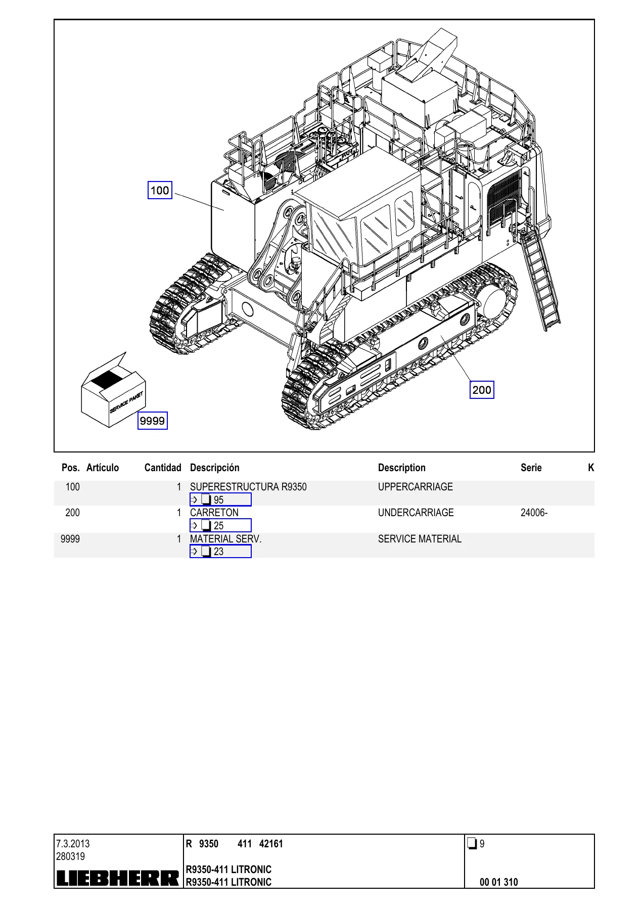 Liebherr R9350 Excavator Parts Catalog 411 42161 - Complete Spare Parts Manual PDF - Image 2