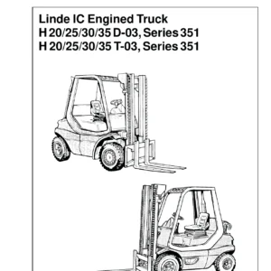 Linde H20 H25 H30 H35 D-03 T-03 Series 351 Service Training Manual