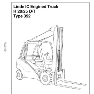 Linde H20 H25D T Series 392 Service Training Manual - Diesel & LPG Forklift Repair Guide