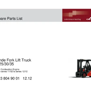 Linde H25 H30 H35 Forklift Spare Parts List 393 804 90 01 PDF Download