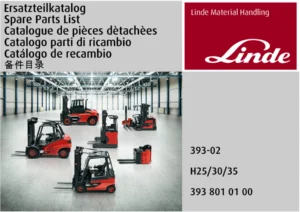 Linde H25 H30 H35 Series 393-02 Forklift Parts Catalogue PDF - 393 801 01 00