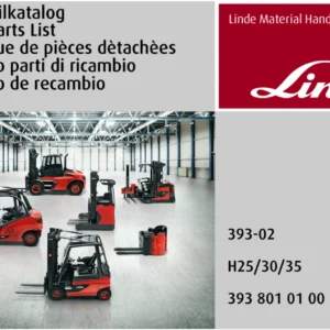 Linde H25 H30 H35 Series 393-02 Forklift Parts Catalogue PDF - 393 801 01 00