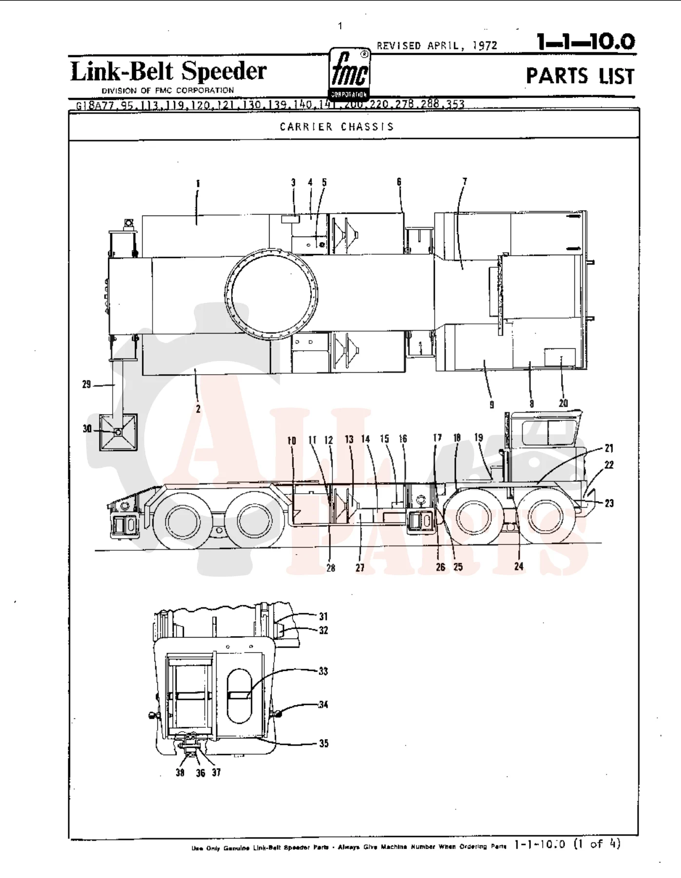 Link-Belt HC-218 Lattice Boom Truck Crane Parts Catalog Manual (S/N 18HA450) - Image 2