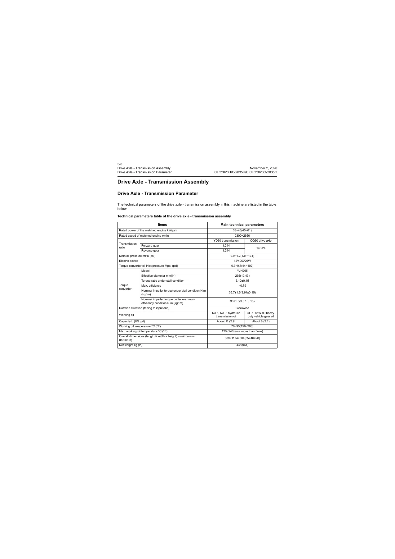 LiuGong CLG2020H/C-2035H/C & CLG2020G-2035G Forklift Service Manual 2020 PDF - Image 3