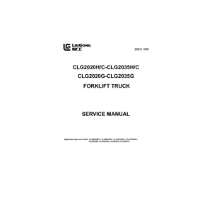 LiuGong CLG2020H/C-2035H/C & CLG2020G-2035G Forklift Service Manual 2020 PDF