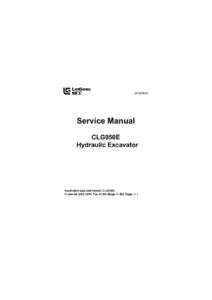 LiuGong CLG950E Hydraulic Excavator Service Manual 2019 Cummins QSG Workshop