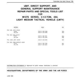 M1078 Series LMTV 2-1/2-Ton 4x4 Repair Parts and Special Tools List TM 9-2320-365-24P