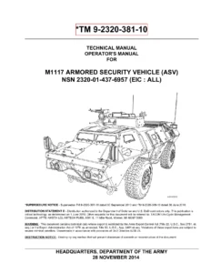M1117 Armored Security Vehicle (ASV) Operator's Manual TM 9-2320-381-10 - PDF Download