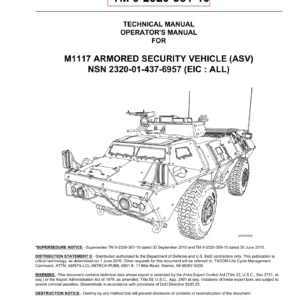 M1117 Armored Security Vehicle (ASV) Operator's Manual TM 9-2320-381-10 - PDF Download