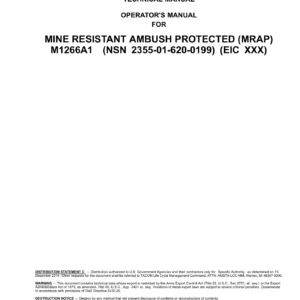 M1266A1 MRAP Operator Manual TM 9-2355-444-10 - 2015 Armored Ambulance PDF