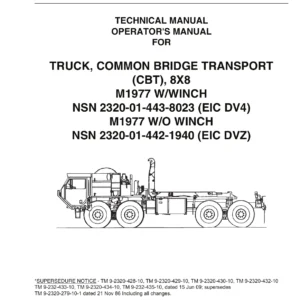 M1977 Common Bridge Transport 8x8 Operator's Manual TM 9-2320-435-10 - June 2009