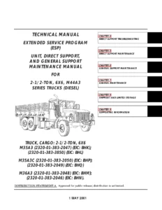 M35A3 M35A3C M36A3 2-1/2-Ton 6x6 M44A3 Diesel Truck Maintenance Manual - Volume 2
