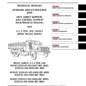 M35A3 M35A3C M36A3 2-1/2-Ton 6x6 M44A3 Diesel Truck Maintenance Manual - Volume 2