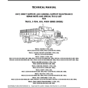 M809 Series 5-Ton 6x6 Truck Repair Parts and Special Tools List TM 9-2320-260-24P-2
