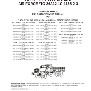 M939 M939A1 M939A2 5-Ton 6x6 Truck Field Maintenance Manual TM 9-2320-272-23-3 Volume 3